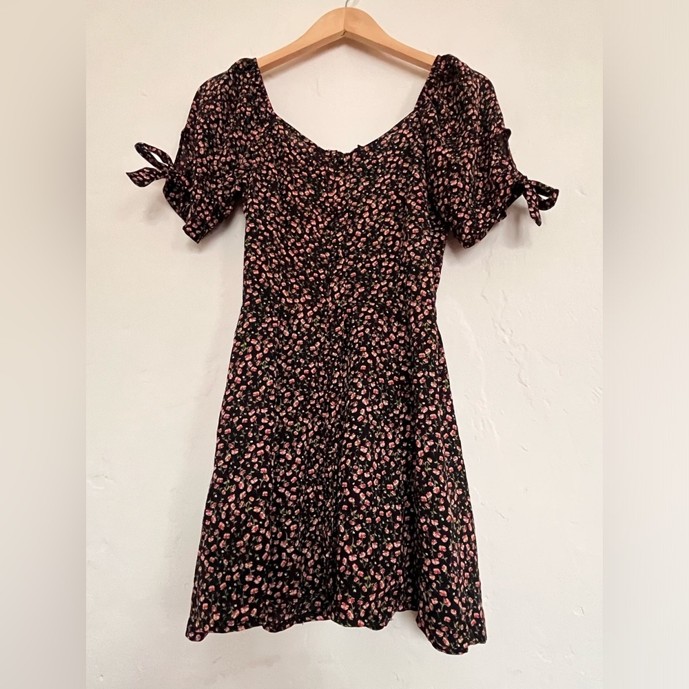 Sienna Sky Black and Pink Floral Mini Dress